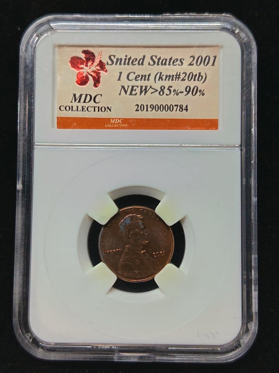 Snited States，2001，1 Cent，COIN，MDC 85%-90%，Qty 1
