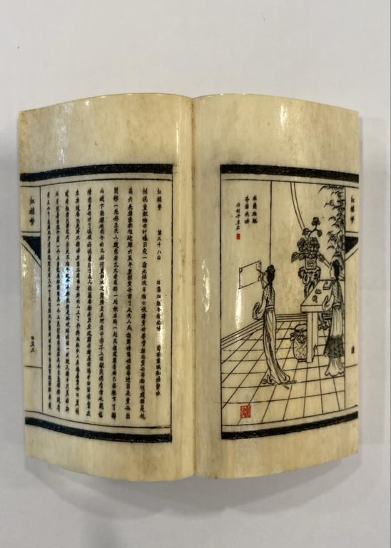 Porcelain Carved Hongloumeng Novel Book