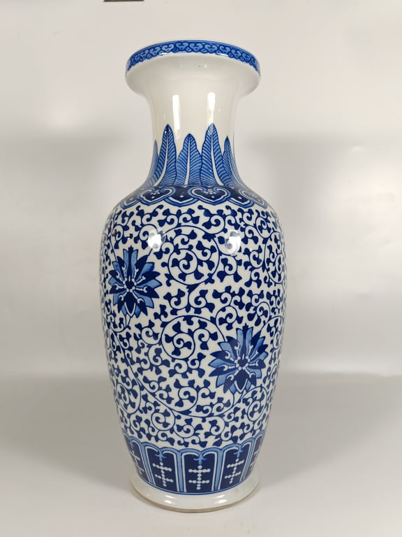 A Large Blue and White Vase