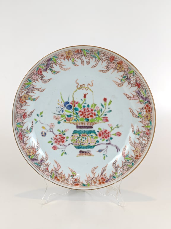 清乾隆 花卉盘 Qing Dynasty Qianlong Flowers Plate