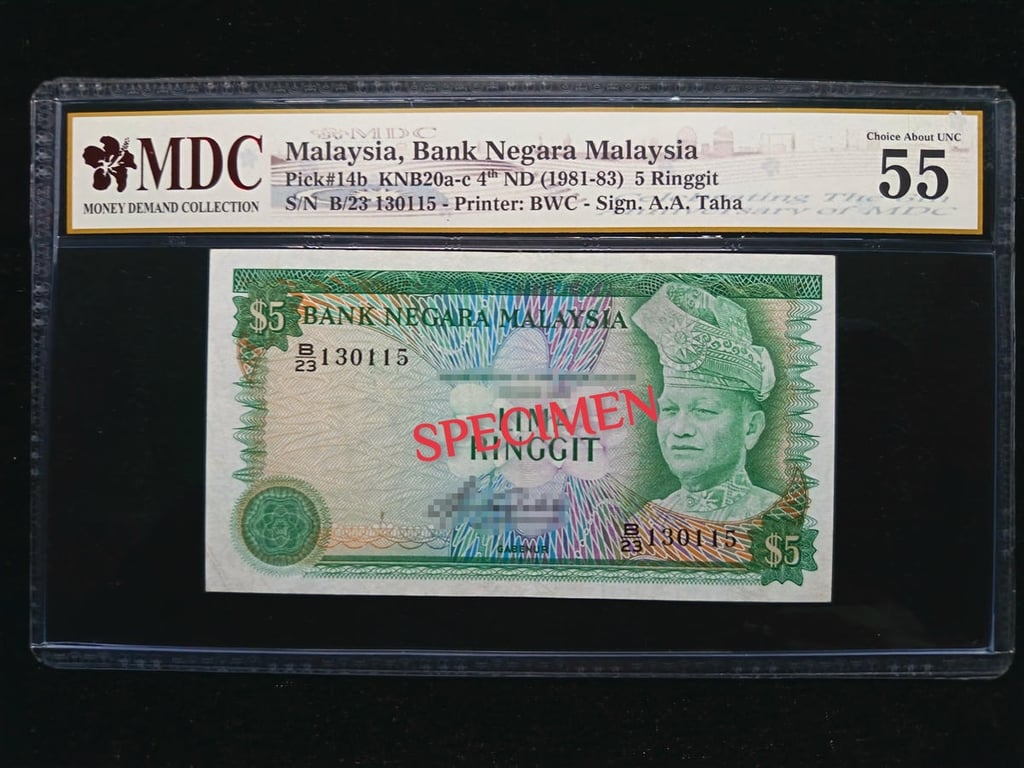 Malaysia，1981-83，5 Ringgit，B/23 130115，MDC 55，1 Qty 