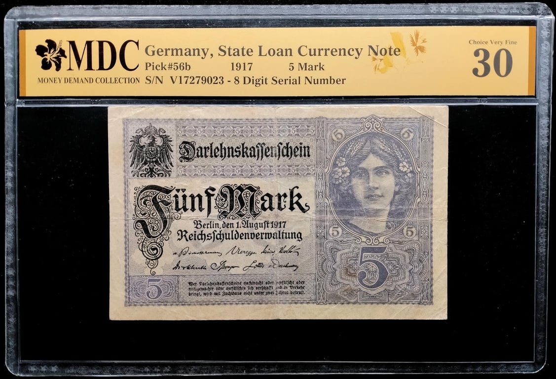 P#56b. Germany. 5 Mark. 1917. V17279023. MDC 30