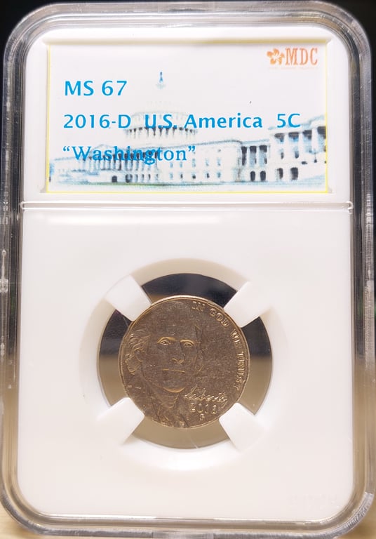 America, 2016-D, 5 Cents, MDC MS 67