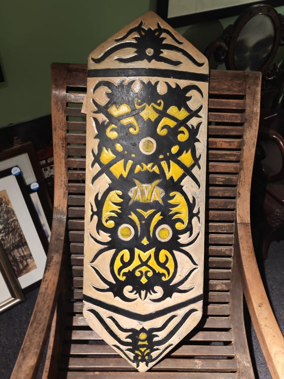 Traditional Sarawak shield, also known as a Terabai or Perisai Sarawak