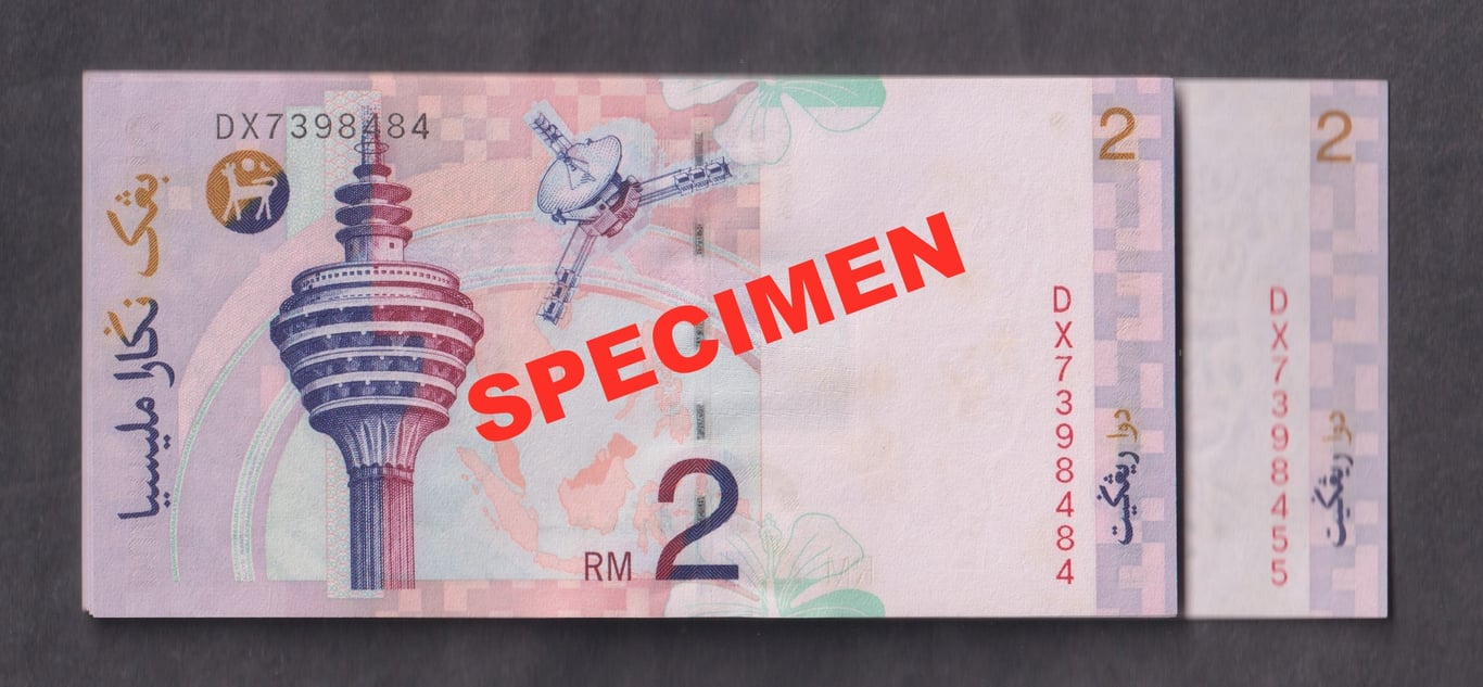 Malaysia, 10th Series, RM2, Banknote, Running Numbers, DX7398455-DX7398484 (not include DX7398471), Tan Sri Dato' Seri Ali Abul Hassan bin Sulaiman, All UNC but some pcs light foxing, some pcs minor foxing