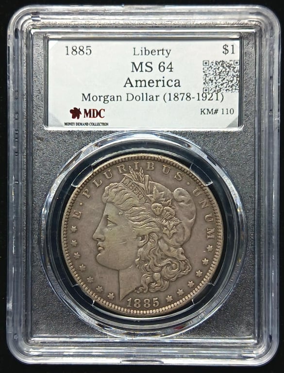 KM#110. America. 1 Dollar. 1885. Silver 0.900 - 26.73g. MDC MS 64