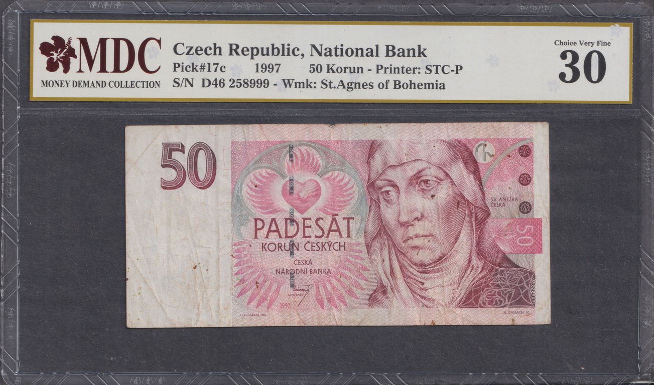 Czech Republic, 1997, 50 Korun, D46 258999, MDC 30, Qty-1