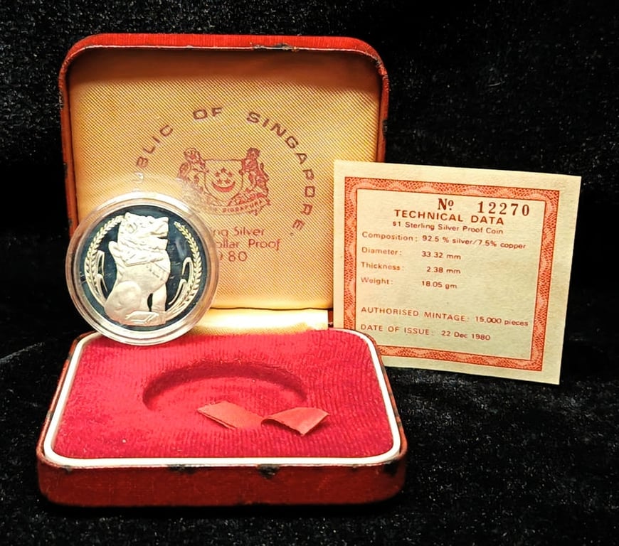 KM#6a, Singapore，1980，1 Dollar，Silver 92.5 % - 18.05g，Proof Coin