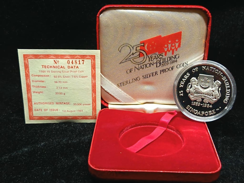 Singapore，1984，5 Dollars，No.04817 (Silver 0.925 / 20g)，Proof，Qty 