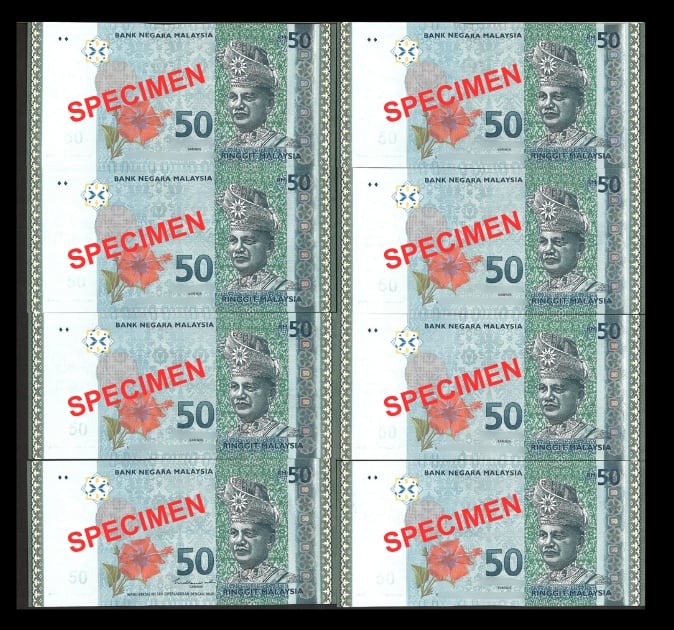 Malaysia, 14th Series, RM50, Banknote, Replacement, ZH0565201 - ZH0565210, Tan Sri Nor Shamsiah binti Mohd Yunus, UNC, Last Prefix, Sold as is