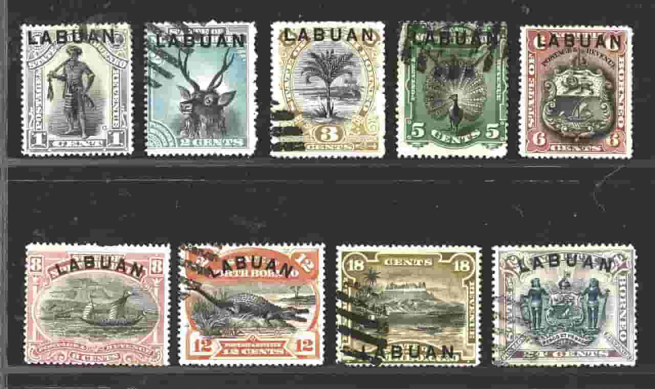 Labuan, 1894, Labuan 1894 complete set of 9V, Used