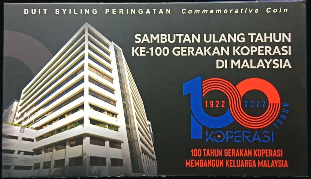 KM#243. Malaysia. 1 Ringgit. 2022. 100th Anniversary of Cooperative Movement in Malaysia. Coin Card