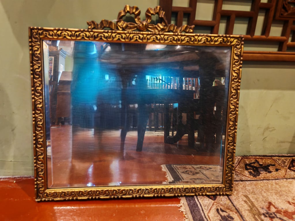 Vintage Rectangle Wood Frame Mirror
