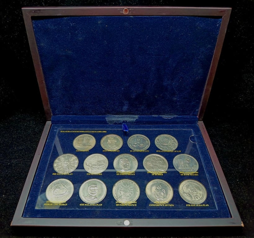 Malaysia，1 Ringgit，1969-1986，Coins Set，UNC，1 Qty 