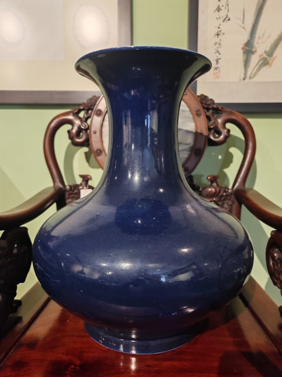 A Large Indigo Blue Vase