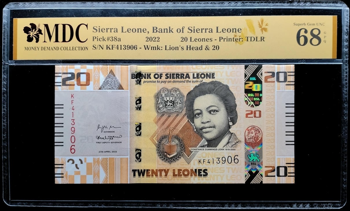 P#38a. Sierra. 20 Leones. 2022. KF413906. MDC 68 GPQ