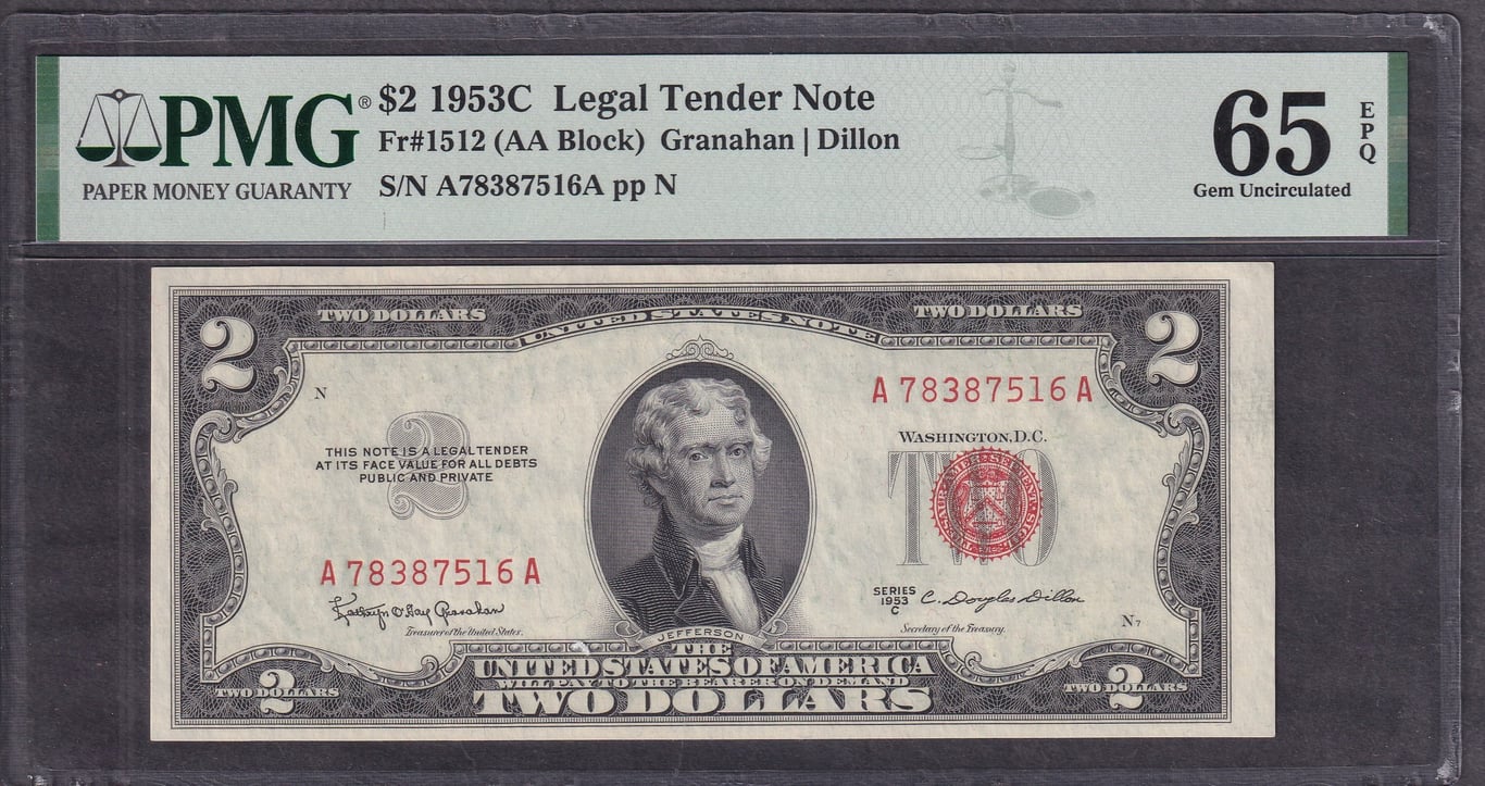 America, 1953, $2, A 78387516A, PMG 65 EPQ, Qty: -1
