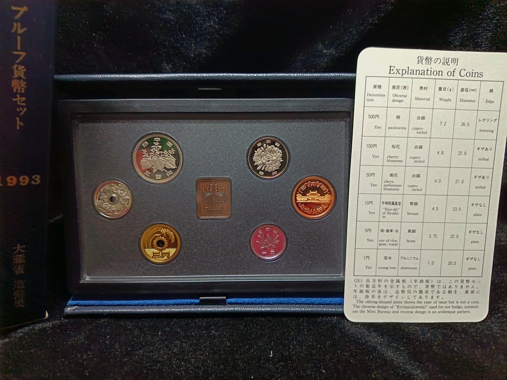 Japan，1993，1 Yen - 500 yen，Proof Coin Set，1 Qty 