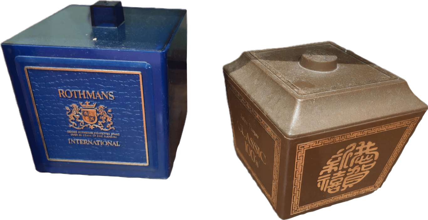 Classic Rothmans International and John Player Classic 100s Tobacco Boxes, Qty-2