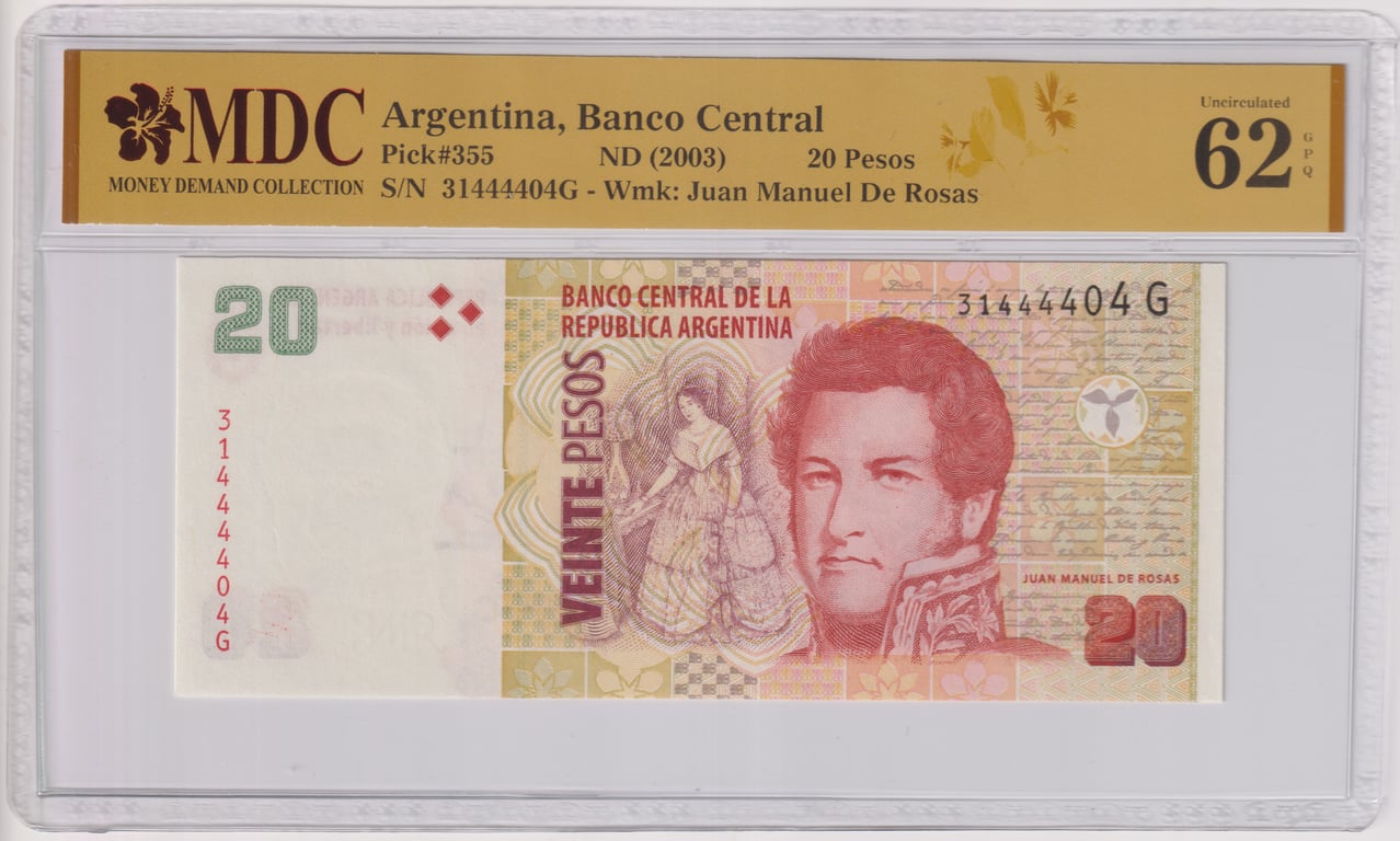 Argentina, 2003, 20 Pesos, 31444404G, MDC 62 GPQ