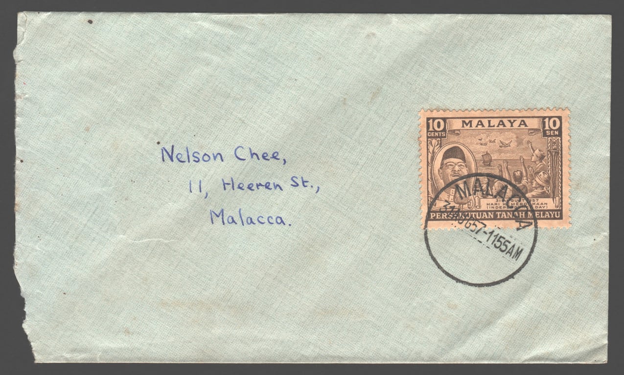 Malaysia, 1957, Used, Malaysia 1957 Merdeka Cover First Day Postcard