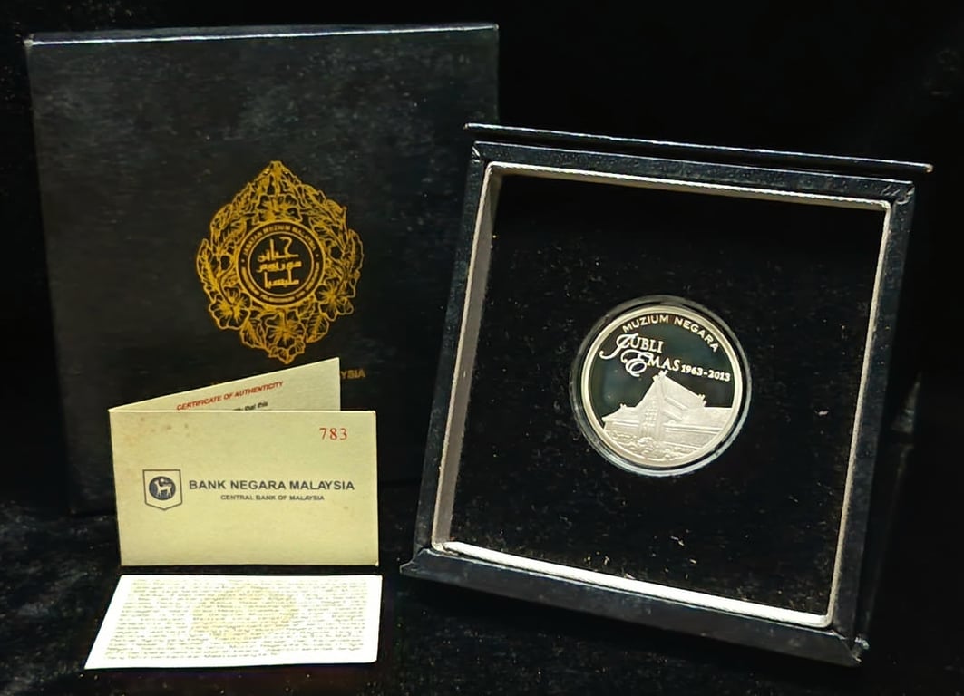 KM#213. Malaysia. 10 Ringgit. 2013. Silver 0.925 - 21g / 50th Anniversary of the Malaysian National Museum. Proof Coin