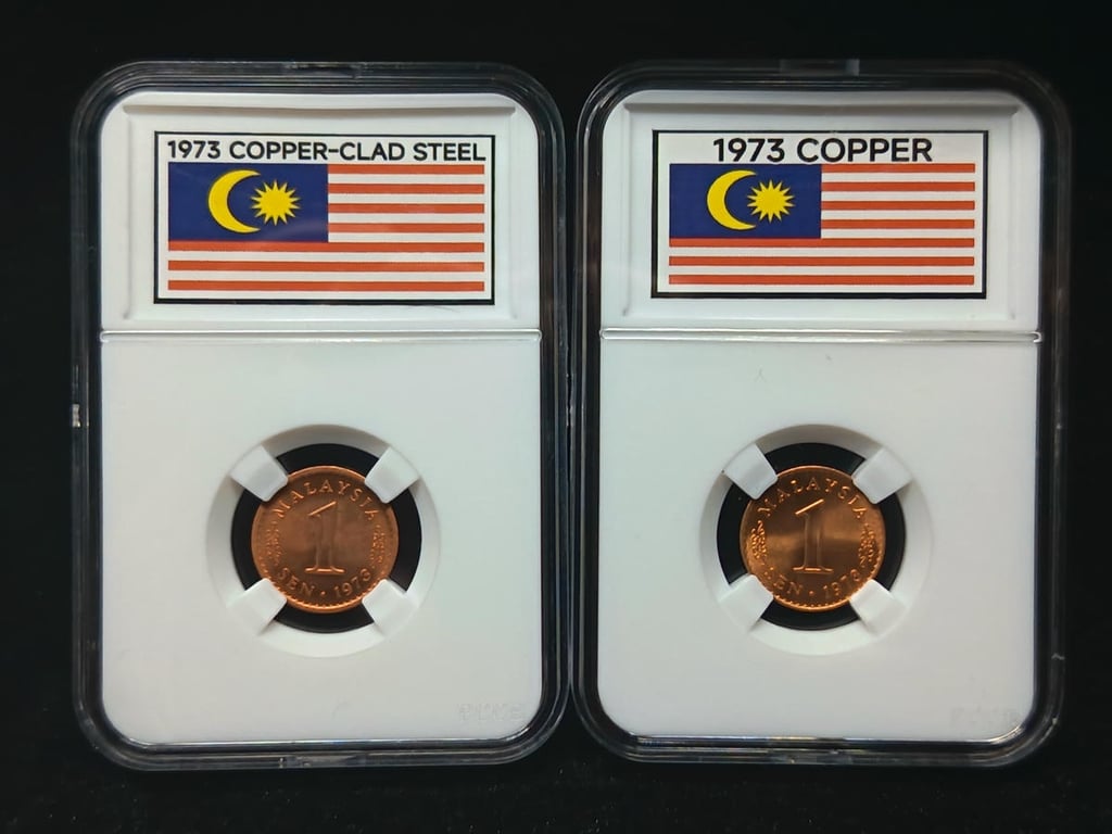 Malaysia，1973，1 sen，2 pcs，UNC，1 Qty 