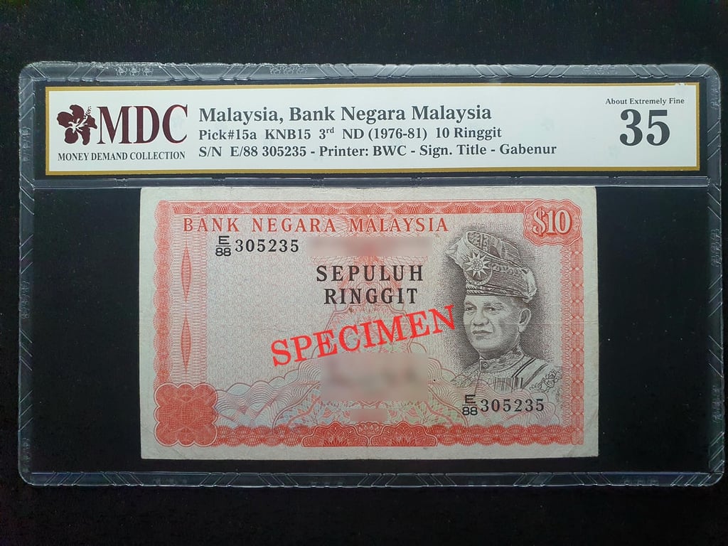 Malaysia，10 Ringgit，1976-81，E/88 305235，Sign.I.M Ali，MDC 35，Double Prefix #88's，1 Qty 