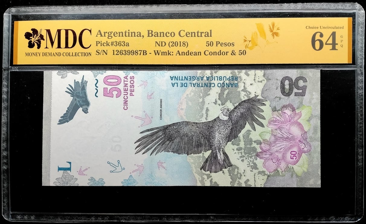 P#363a. Argentina. 50 Pesos. 2018. 12639987B. MDC 64 GPQ
