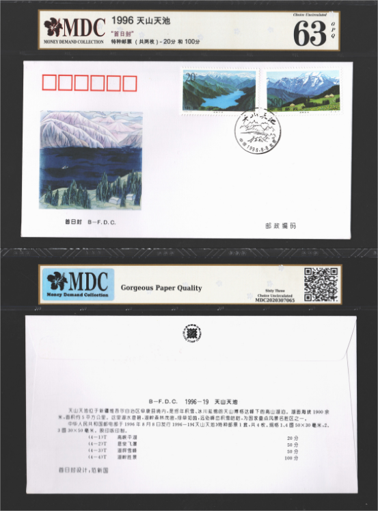 China, 1996, 20 fen & 100 fen, MDC 2020307065, 天山天地, 63 GPQ