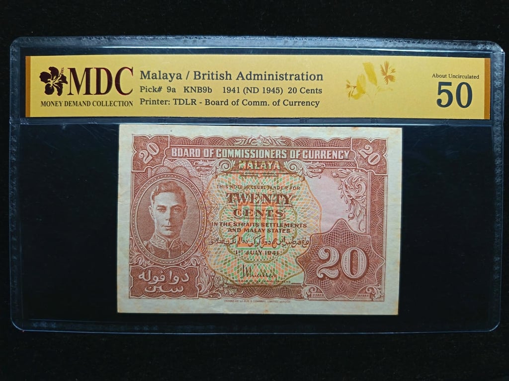 P#9a, Malaya，1941，20 Cents，MDC 50