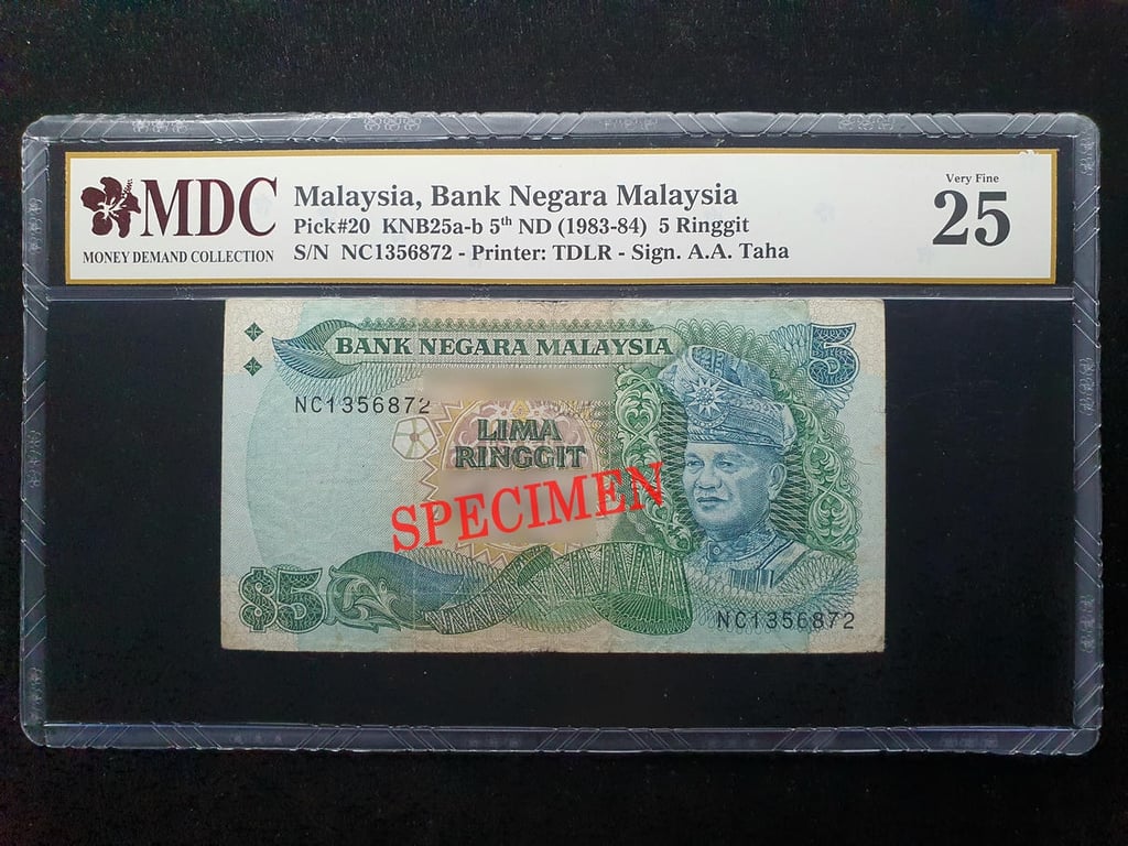 Malaysia，1983-84，5 Ringgit，NC1356872，Sign.A.A.Taha，MDC 25，1 Qty 