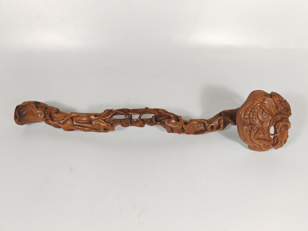 Chinese Wooden Ruyi Scepter