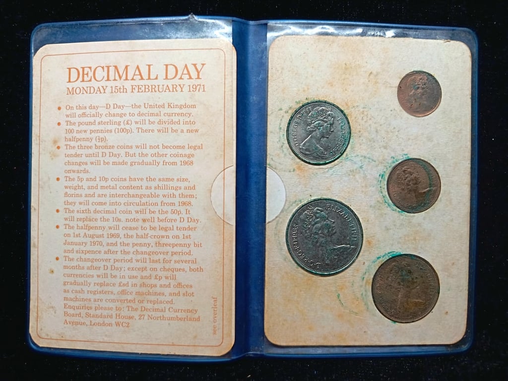 United Kingdom，1/2 -10 Pence，1971，Coin Set，1 Qty 