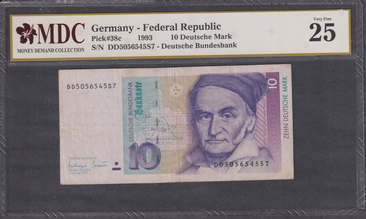 Germany, 1993, 10 Deutsche Mark, DD 5056545S7, MDC 25, Qty-1