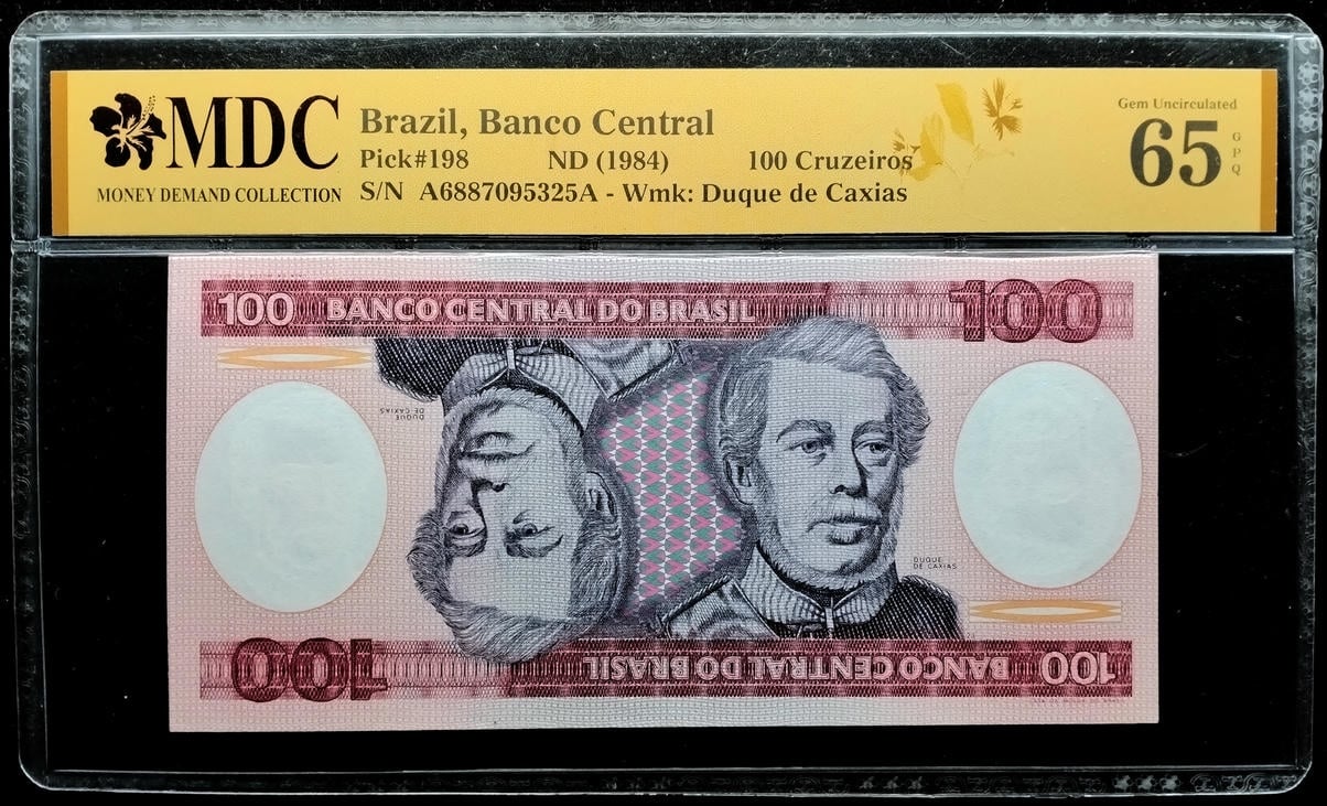 P#198. Brazil. 100 Cruzeiros. 1984. A6887095325A. MDC 65 GPQ