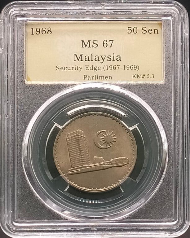 Malaysia, 1968, 50 Cent, Security Edge (1967-1969), MDC MS 67, Qty-1