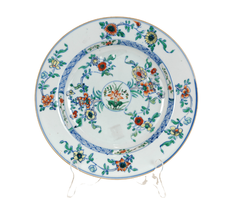 ⭐ 清康熙 斗彩花卉盘 Kangxi Doucai Flower Plate, Qty-1