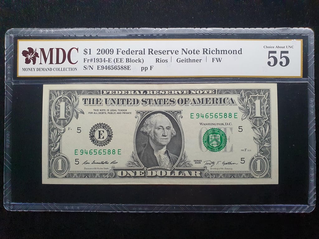 America，1 Dollar，2009，E94656588E，MDC 55，1 Qty 