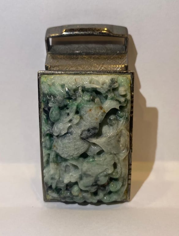 Antique Carved Jade Belt Buckle