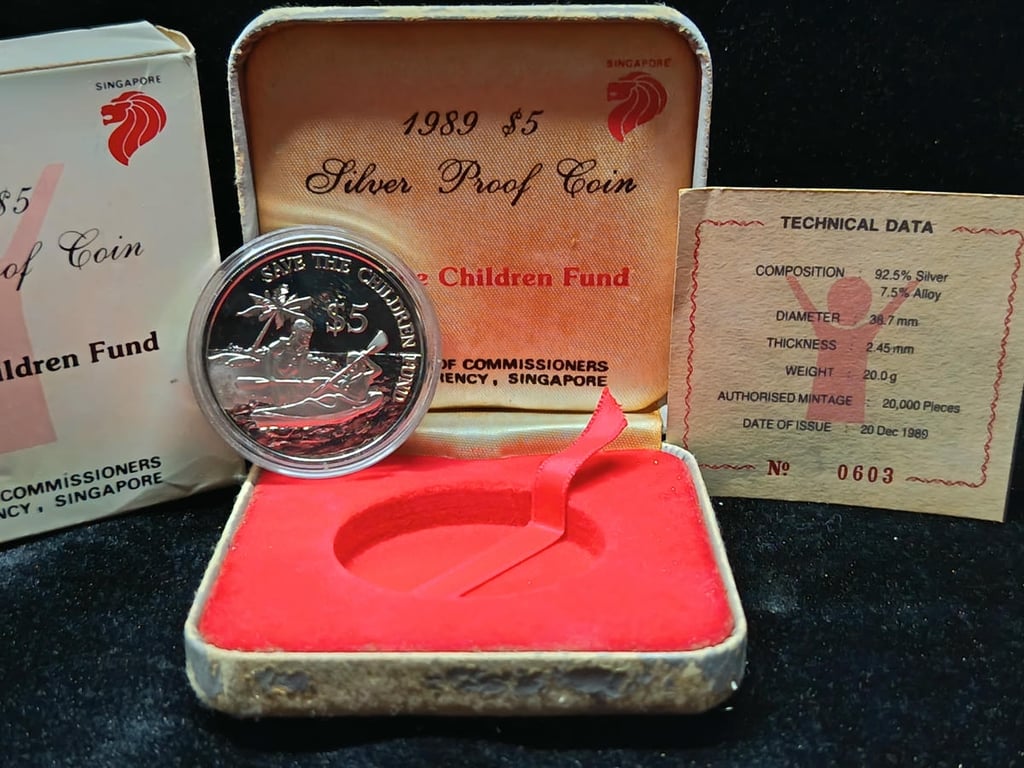 Singapore，1989，5 Dollars，No.0603 (Silver 0.925 - 20g)，Proof Coin，1 Qty 