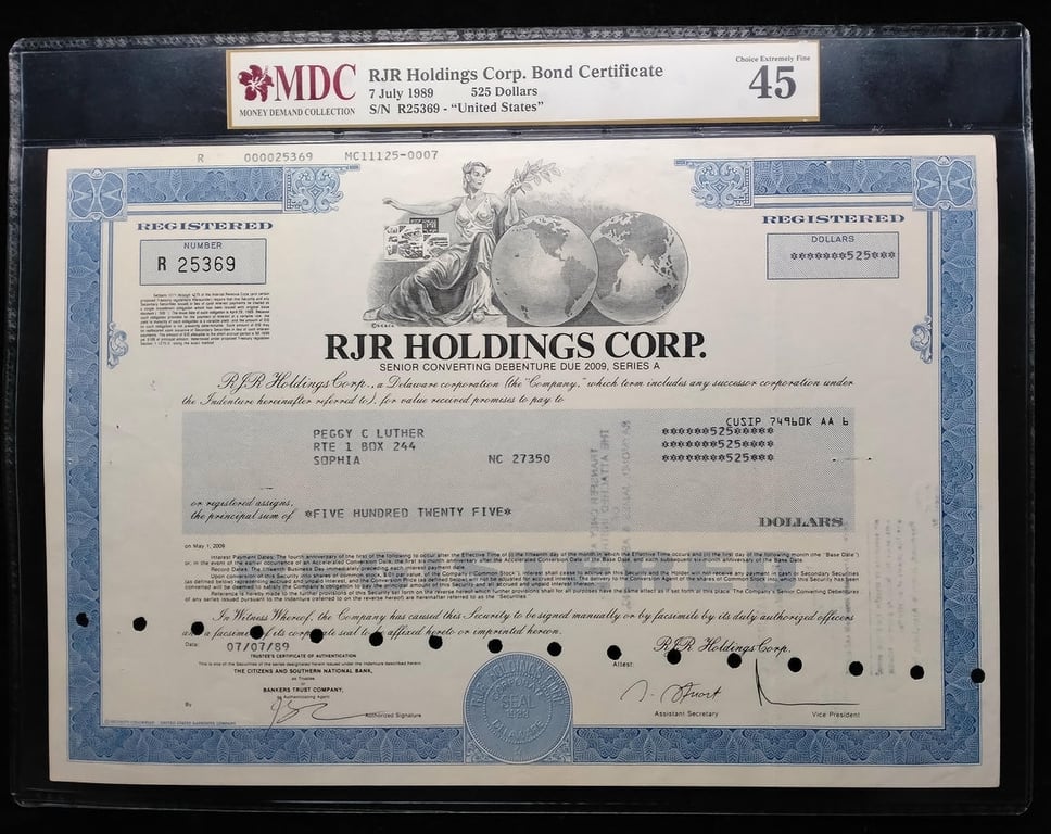 RJR Holdings Corp.. 1989. R25369. 45