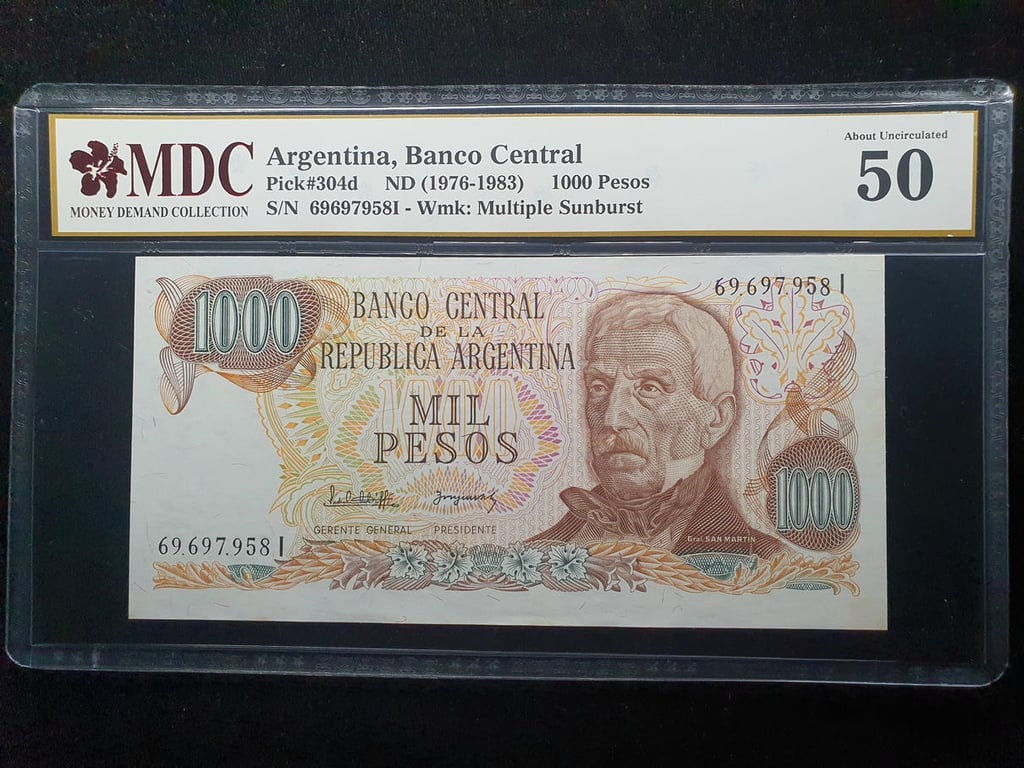 Argentina，1976-1983，1000 Pesos，696979581，MDC 50，1 Qty 