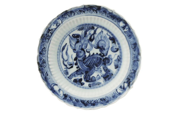 明弘治 稀有青花犀牛望月图  金玉滿堂款盘 Ming Dynasty Hongzhi Rare Blue and White Rhinoceros Plate, Qty-1