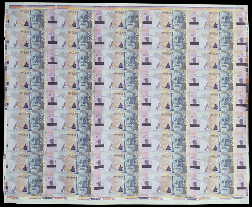 Switzerland，2004-2005，Uncut 45 in 1，Banknote Patterns and trials，UNC，Qty 