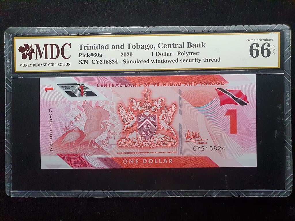 Trinidad and Tobago，2021，1 Dollar，CY 215824，MDC 66 GPQ，Qty 1