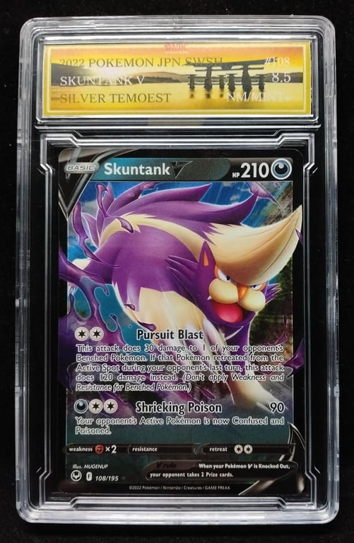 Pokemon. Skuntank V. 2022. 108/195 ★. MDC 8.5 NM Mint+