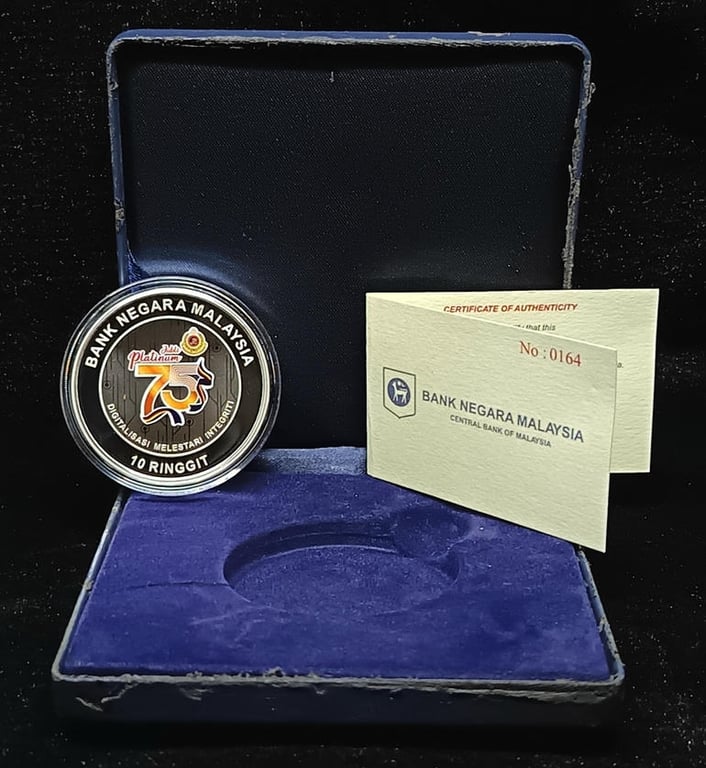 Malaysia. 10 Ringgit. 2021. 75th Anniversary of JPJ. COA. 0164. Silver 0.925 - 31g. Proof Coin