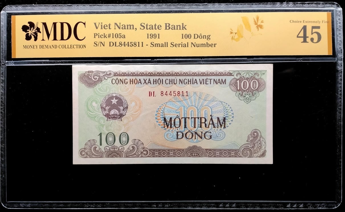 P#105a. Viet Nam. 100 Dong. 1991. DL8445811. MDC 45