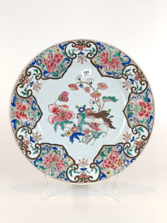 清乾隆  花卉盘 Qing Dynasty Qianlong Flowers Plate